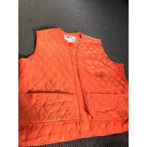 Duck Bay Vest Mens Sz XL Blaze Orange Duck Hunting Game Bag Pockets Quilted